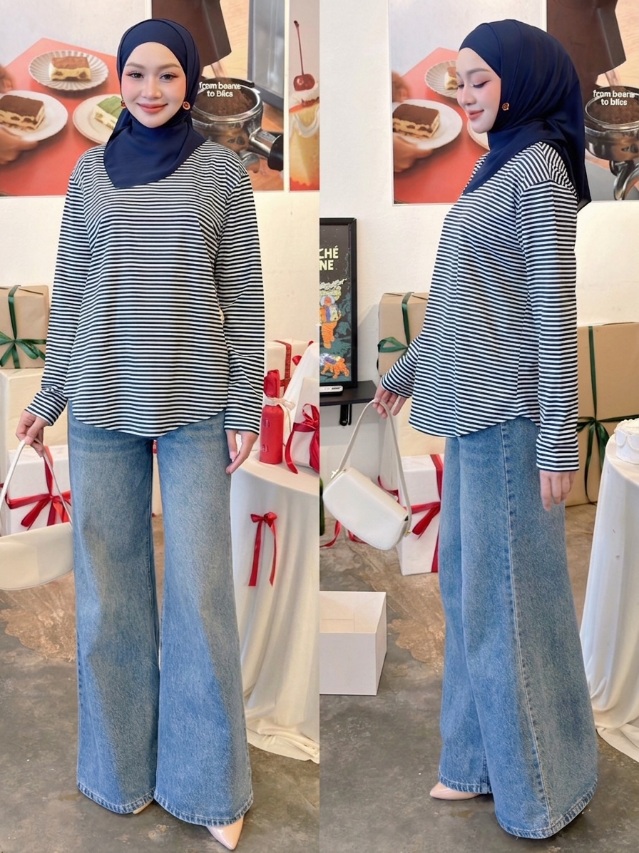 Tasya Striped Casual Top