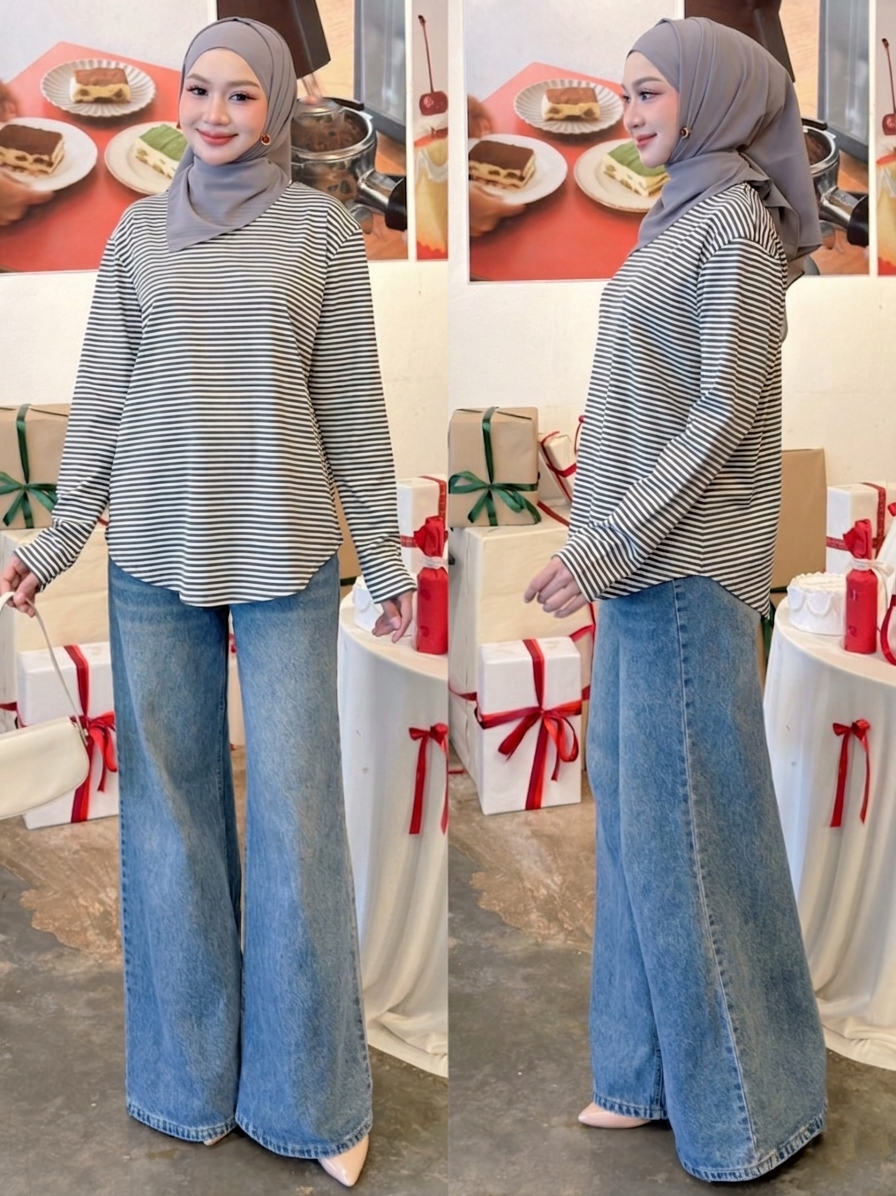 Tasya Striped Casual Top