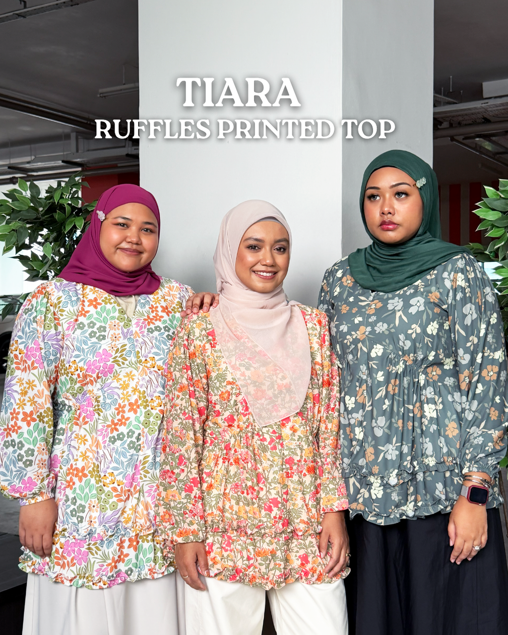 Tiara Ruffles Printed Top