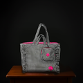 SF Label Tote Bag with Ruffles