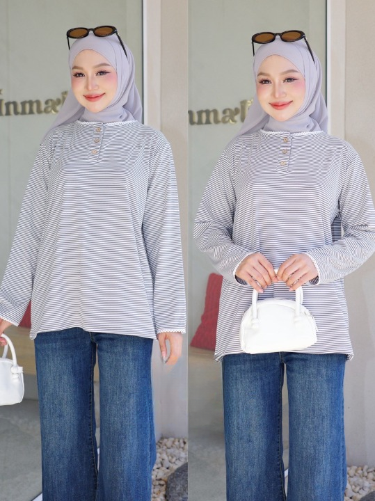 Cami Striped Button Top
