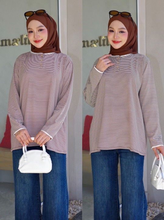 Cami Striped Button Top