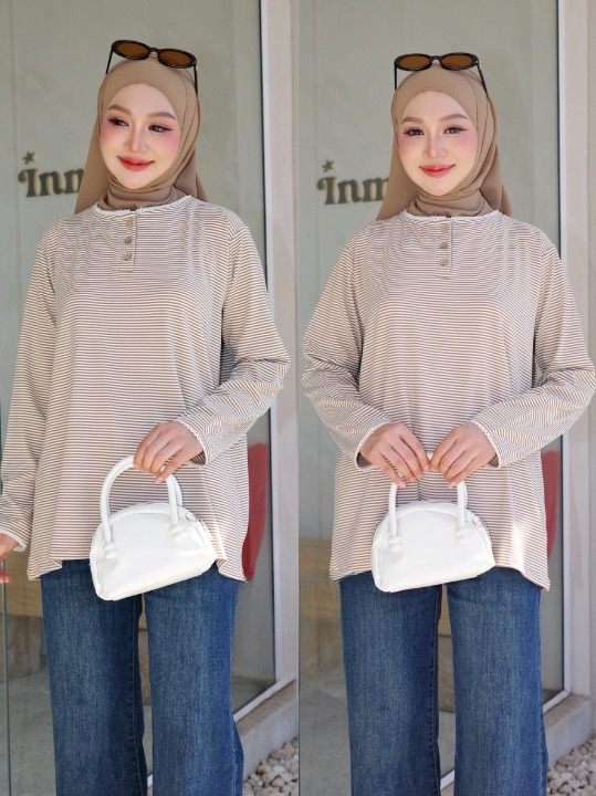 Cami Striped Button Top