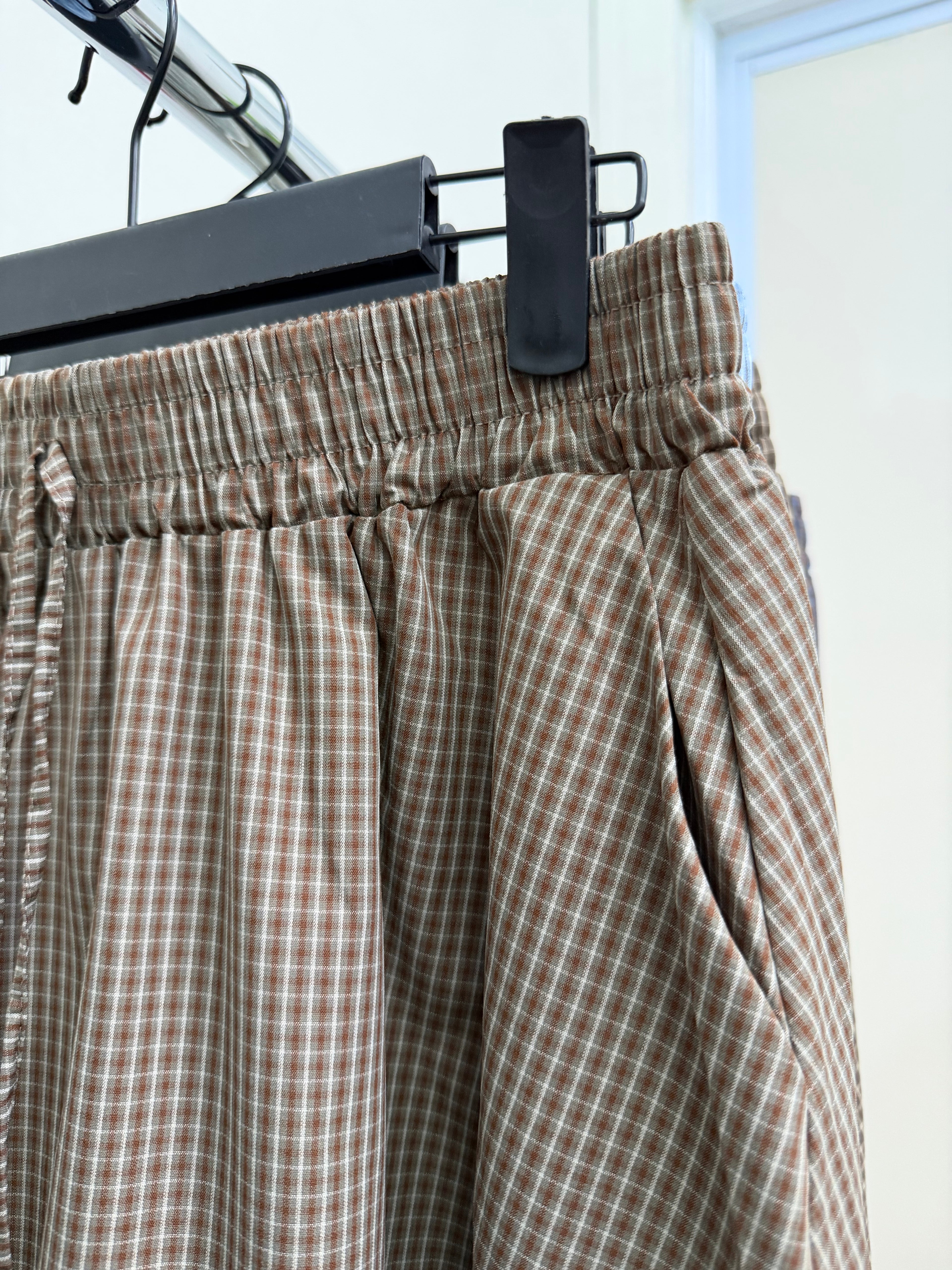 Yuna Grid Denim Skirt
