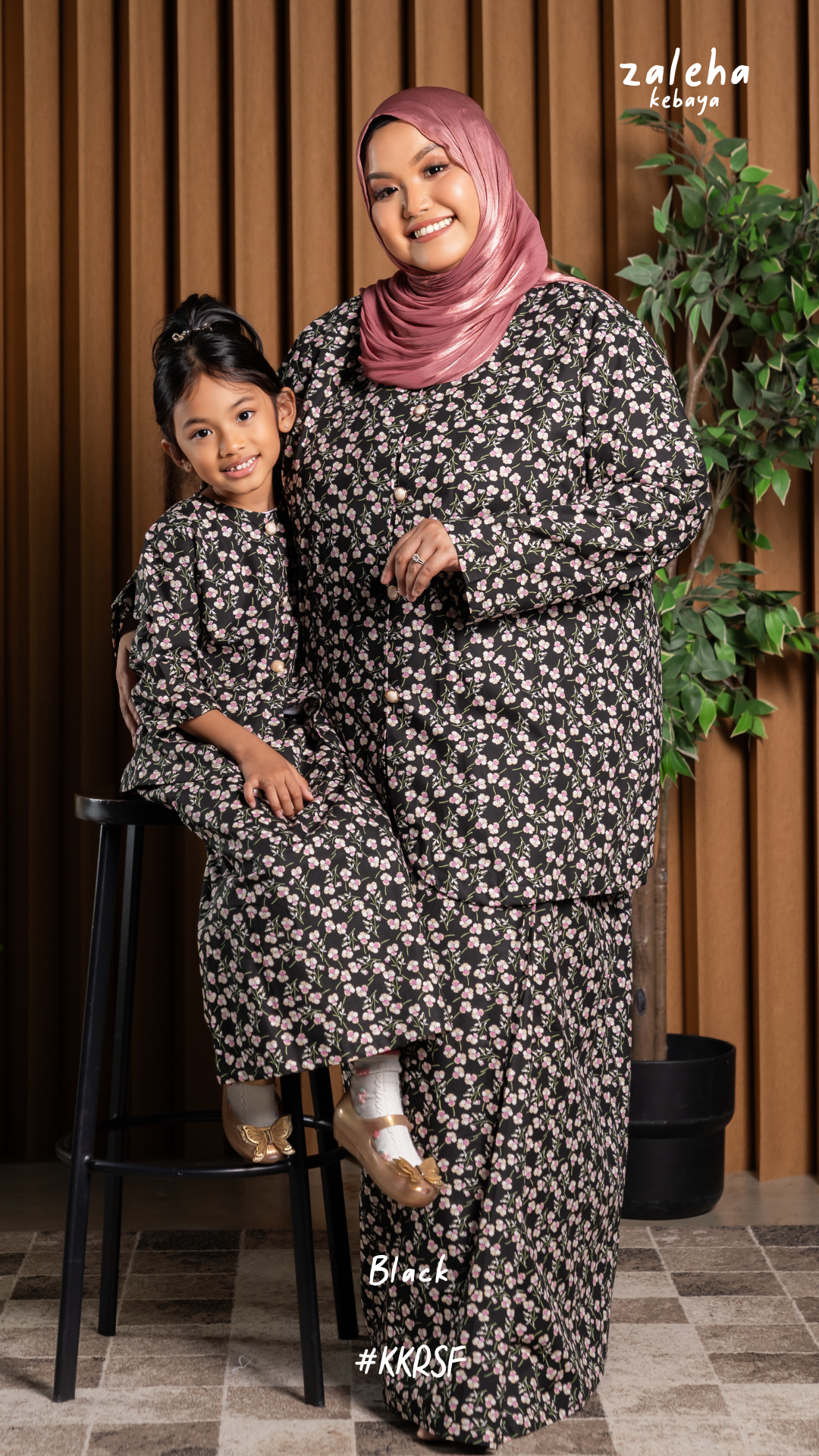 Zaleha Cotton Kebaya Mom and Daughter Set