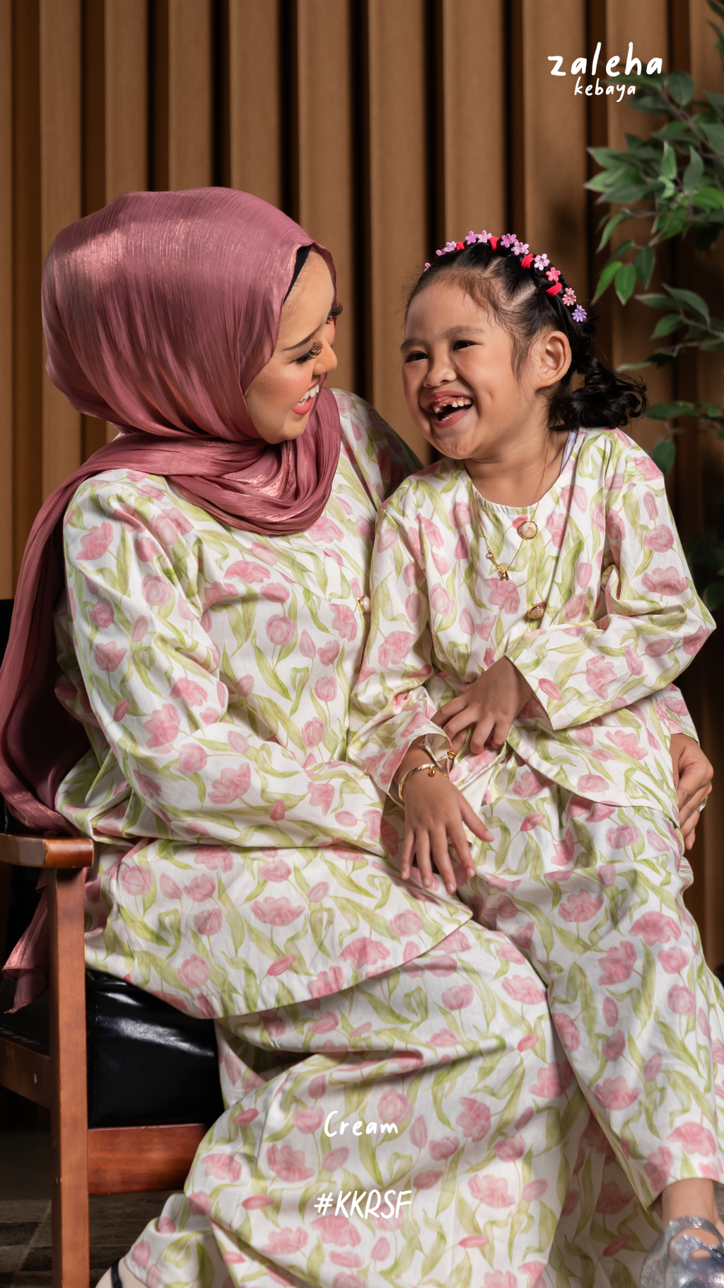Zaleha Cotton Kebaya Mom and Daughter Set
