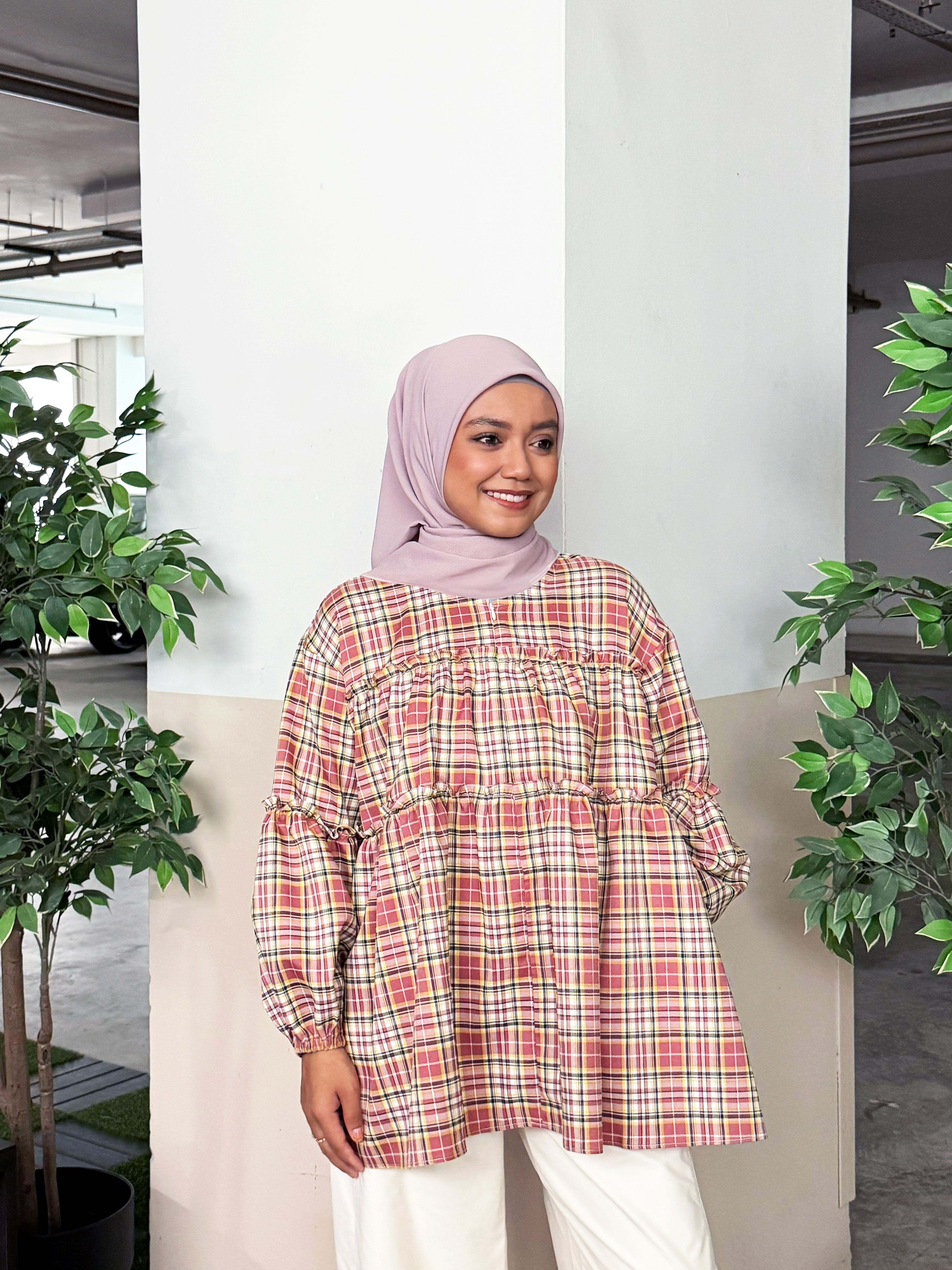 Noura Gingham Top