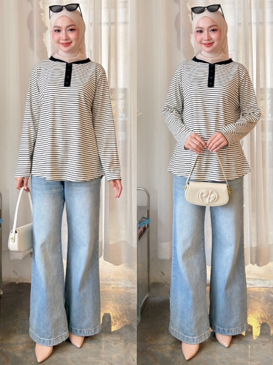 June Striped Colour Block Collared Shirt