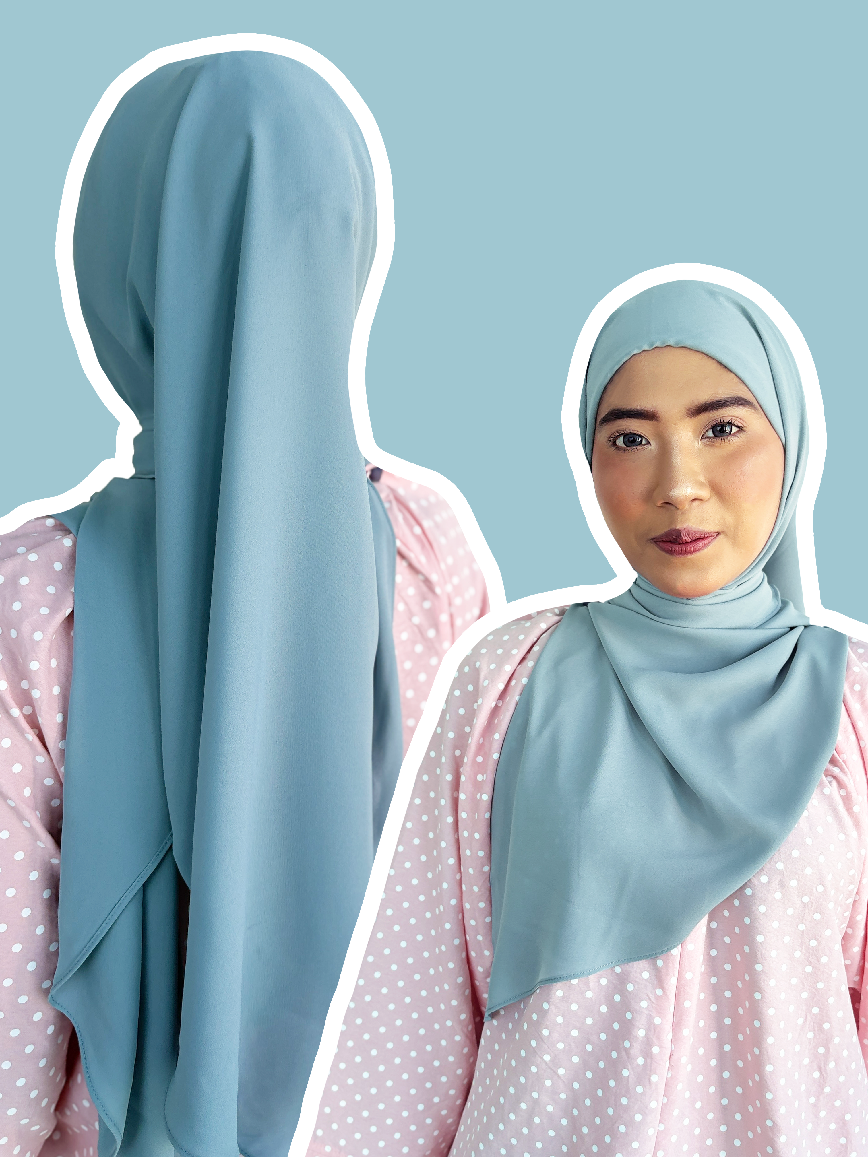 Plain Series (Premium Korean Chiffon) : 2M Shawl, Shawl with Inner & 50" Bawal Instant with Inner