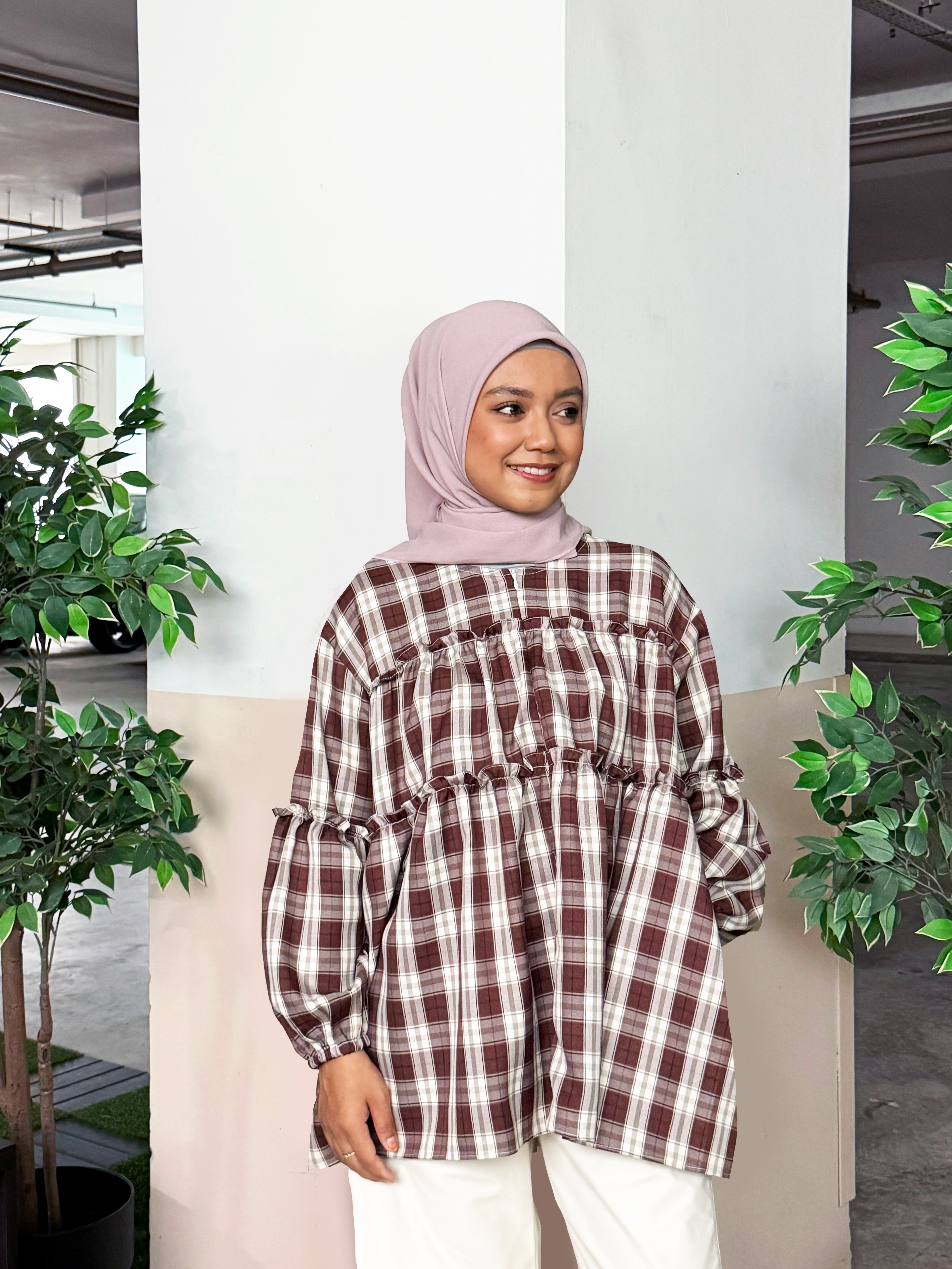 Noura Gingham Top