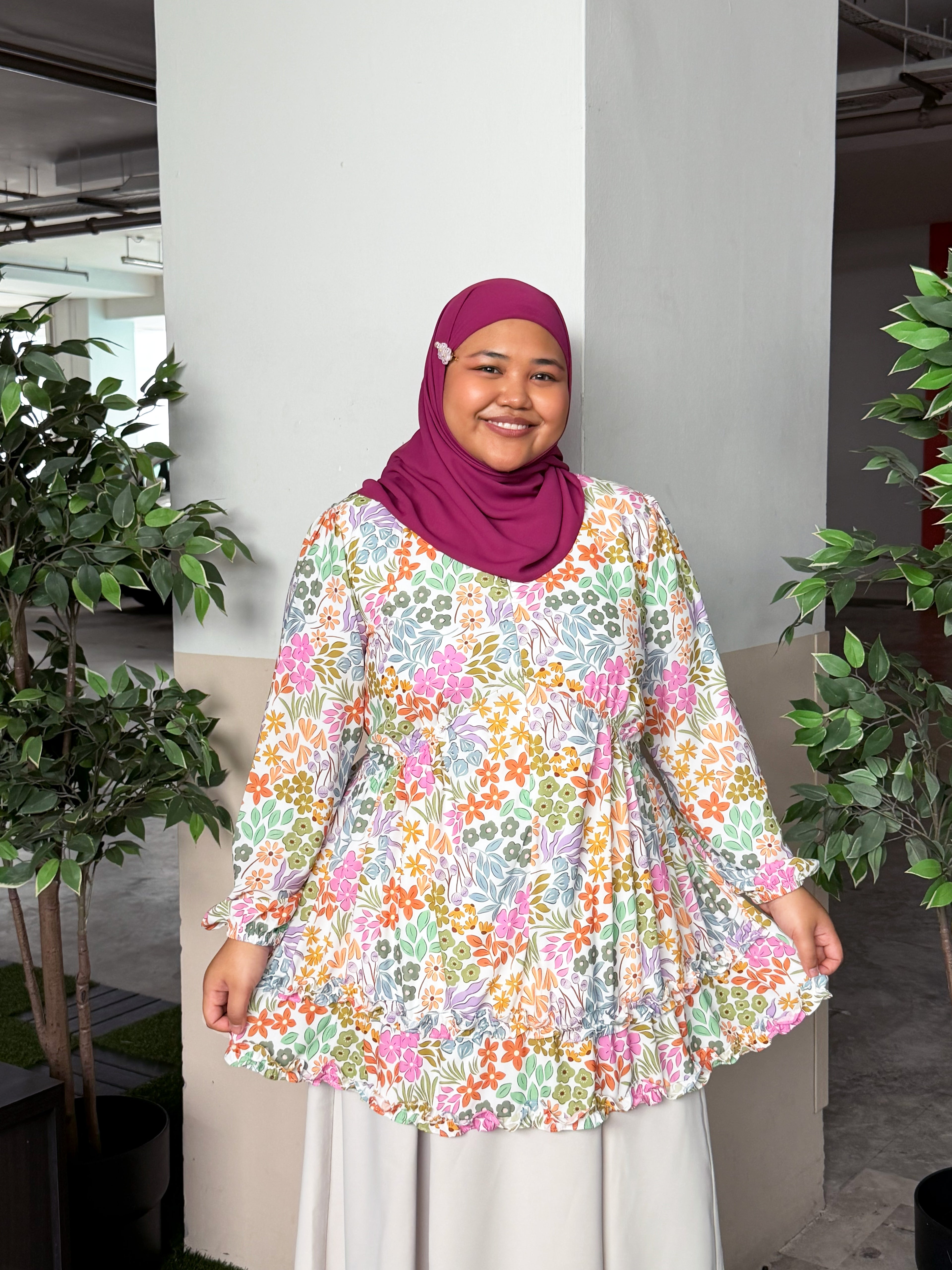 Tiara Ruffles Printed Top