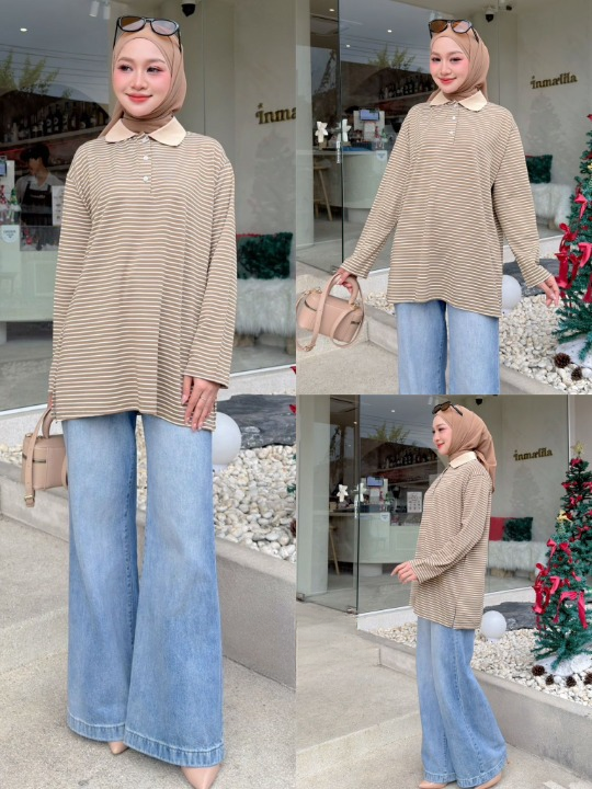 Colin Striped Collared Top