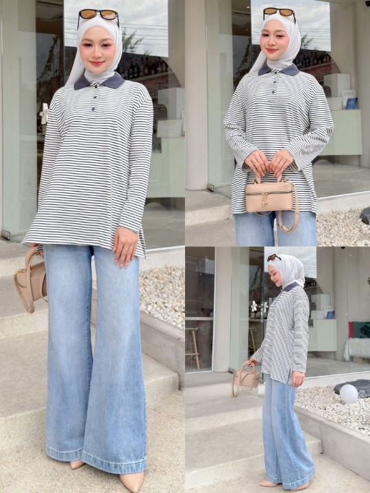 Colin Striped Collared Top