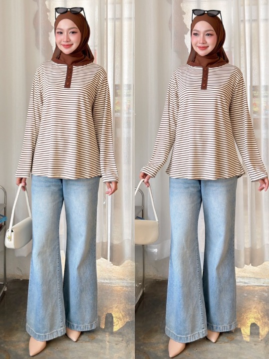 June Striped Colour Block Collared Shirt