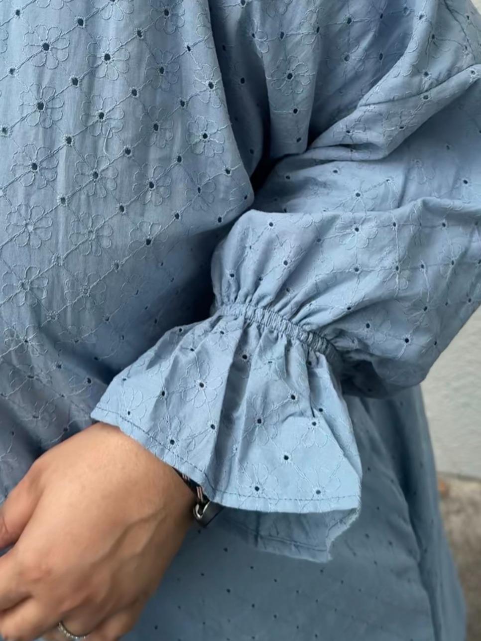 Seera Plain Eyelet Opah Midi (Oversized Cutting, with Cupcake Cuffs)