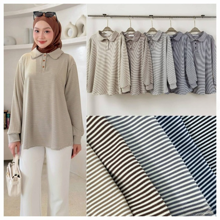 Nina Collared Striped Shirt