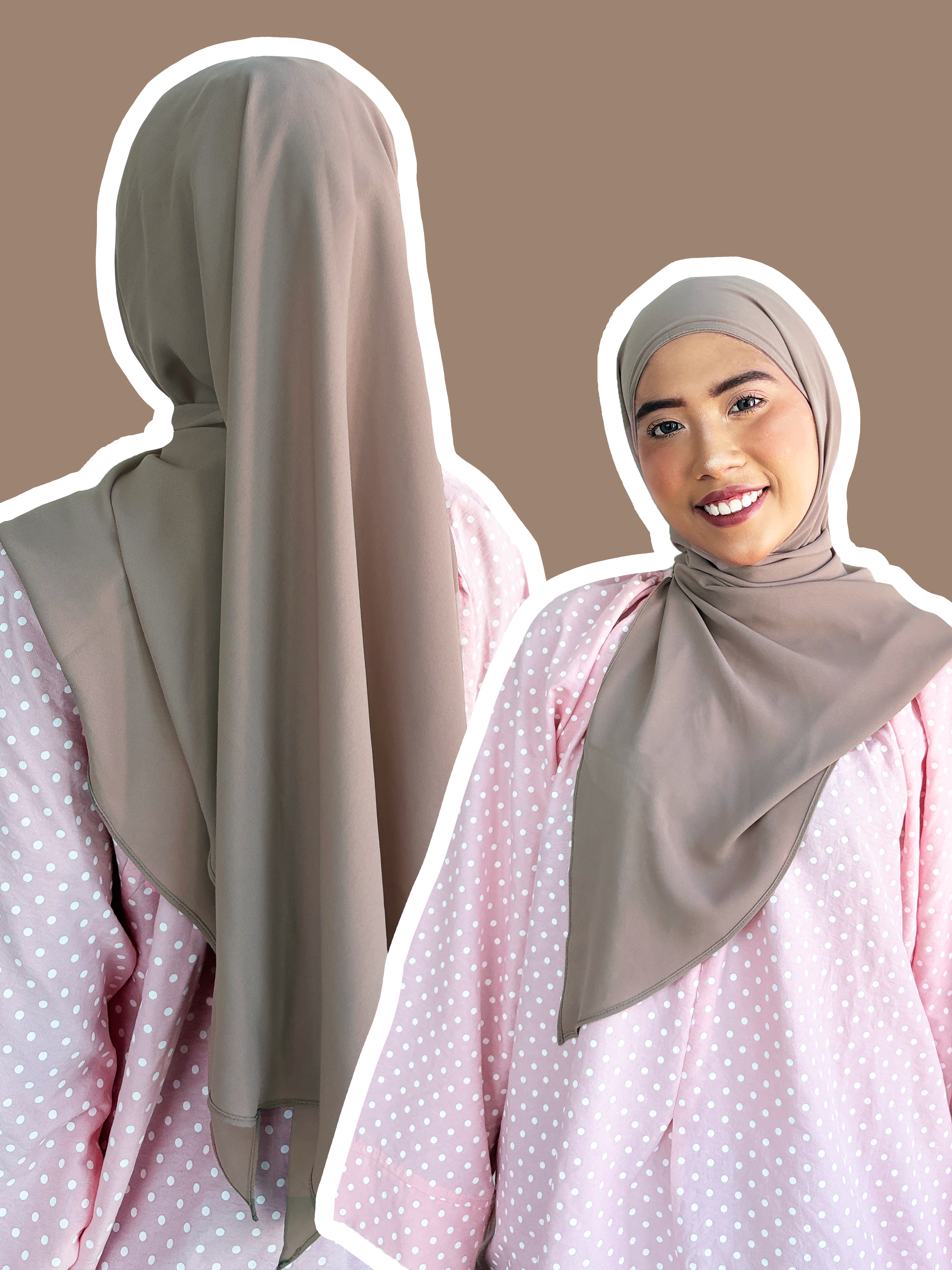 Plain Series (Premium Korean Chiffon) : 2M Shawl, Shawl with Inner & 50" Bawal Instant with Inner