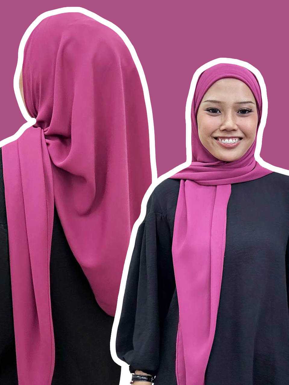 Plain Series (Premium Korean Chiffon) : 2M Shawl, Shawl with Inner & 50" Bawal Instant with Inner