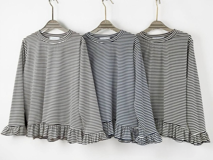 Maryam Striped Ruffles Blouse