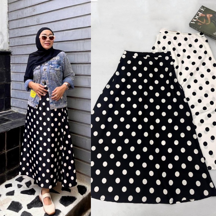 Serena Polka Dots Flared Skirt