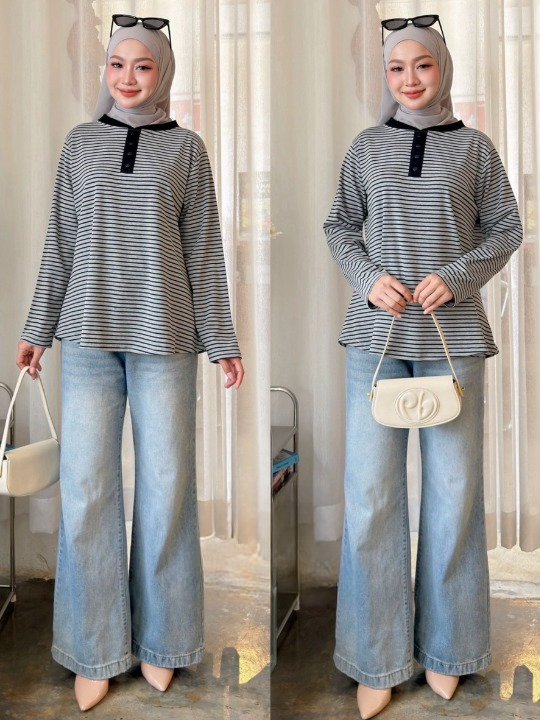 June Striped Colour Block Collared Shirt