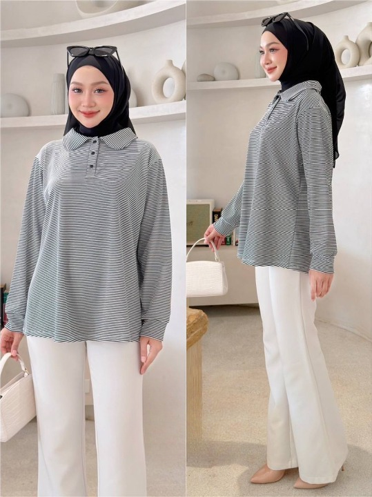 Nina Collared Striped Shirt