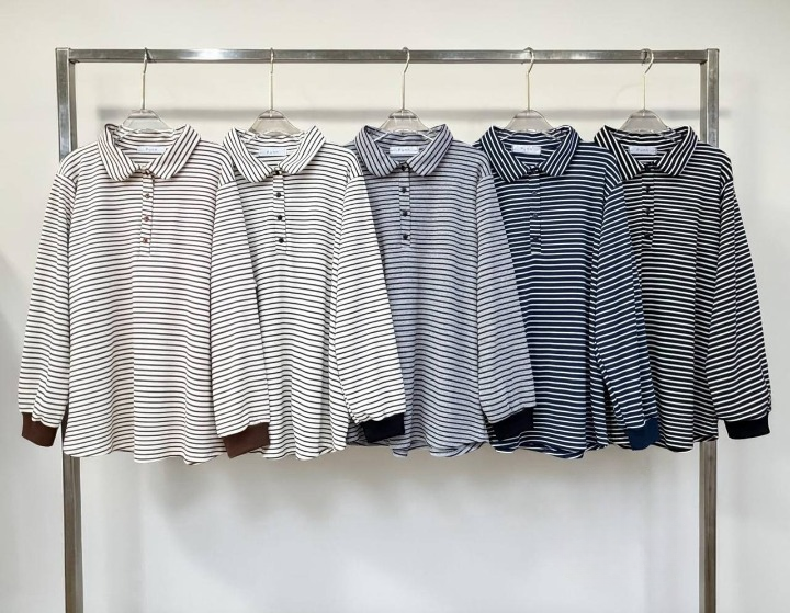 Polly Collared Striped Shirt