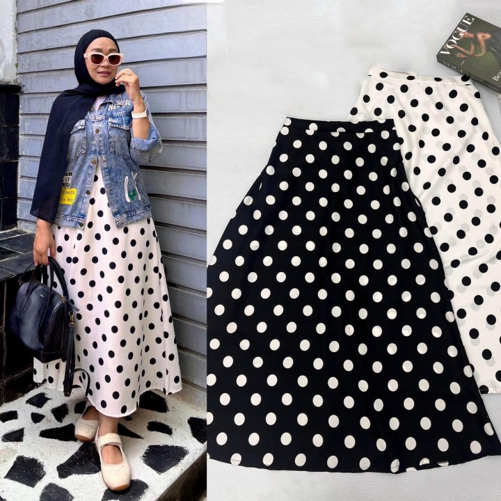 Serena Polka Dots Flared Skirt