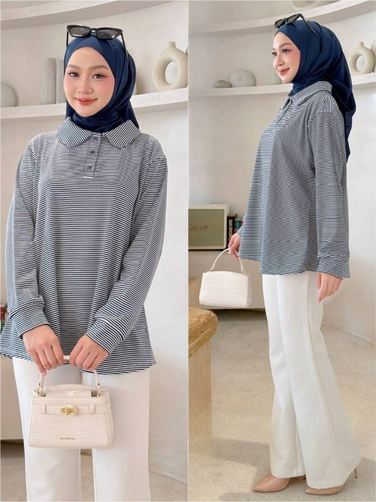 Nina Collared Striped Shirt