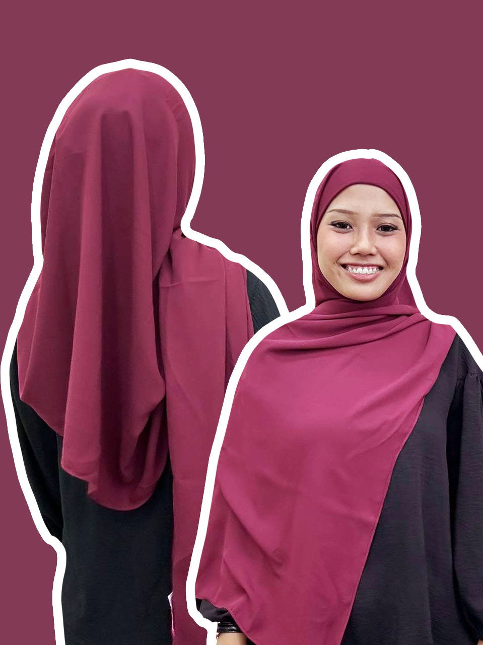 Plain Series (Premium Korean Chiffon) : 2M Shawl, Shawl with Inner & 50" Bawal Instant with Inner
