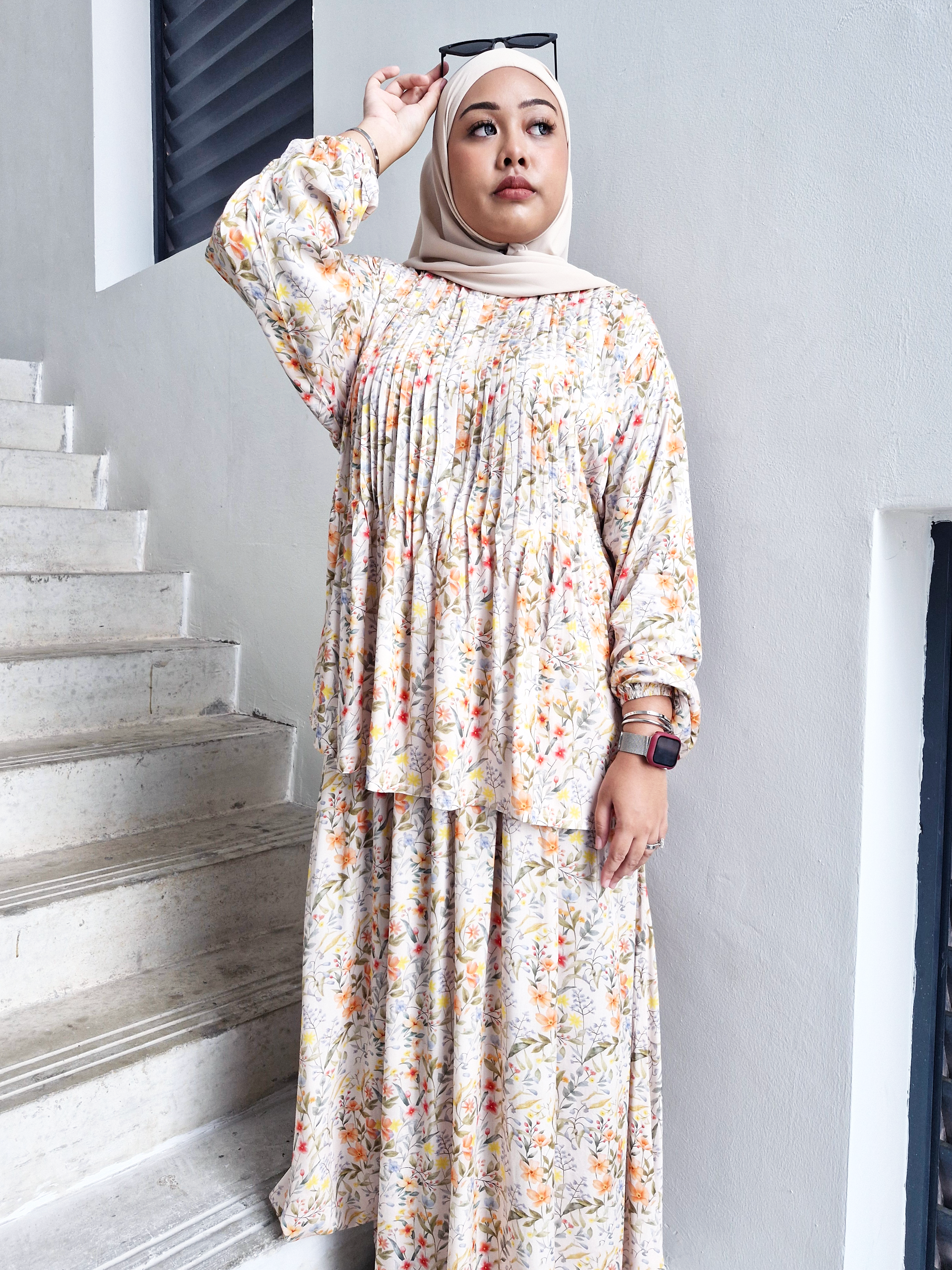 Freya Rayon Pleated Skirt Set