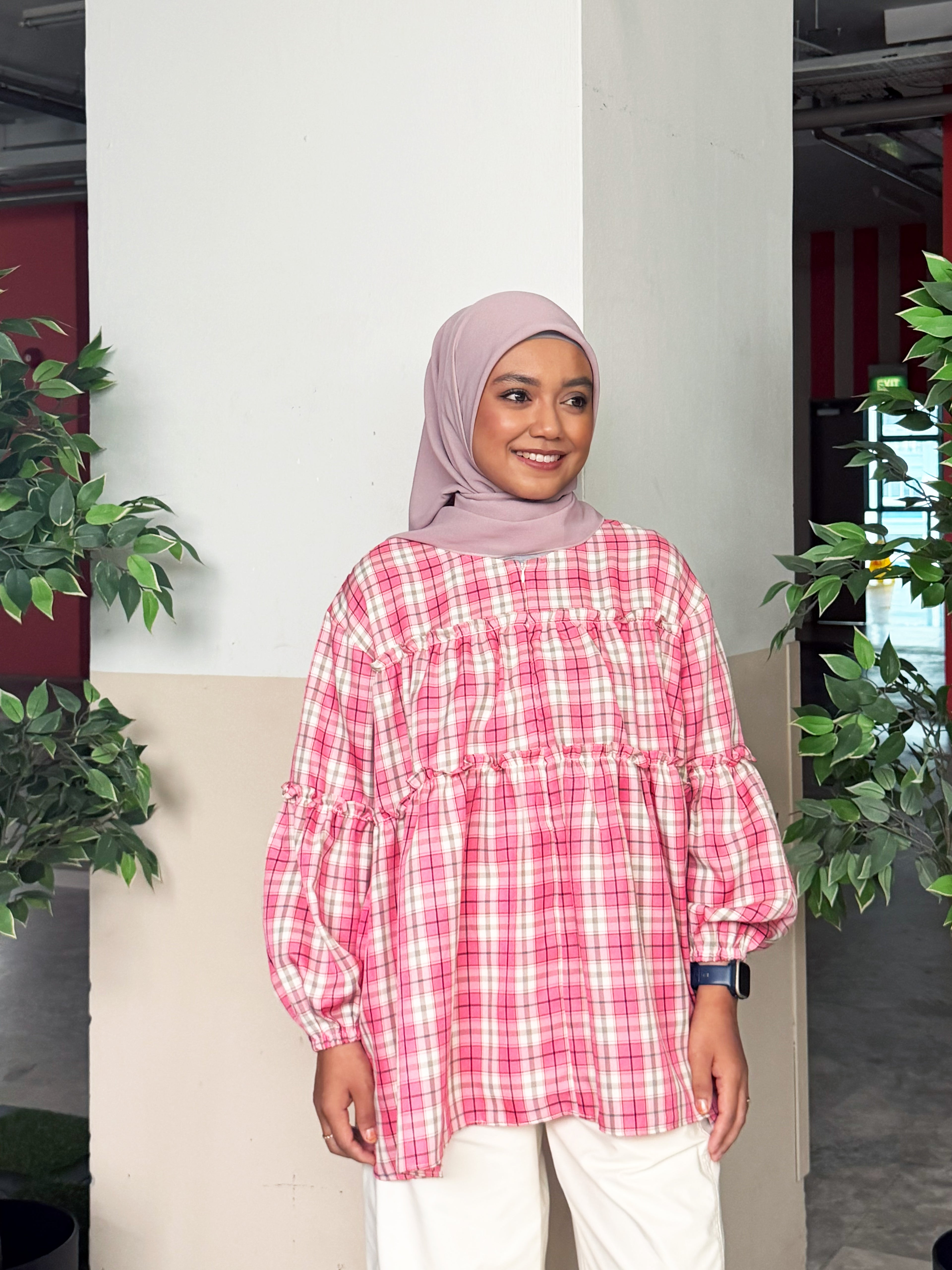 Noura Gingham Top